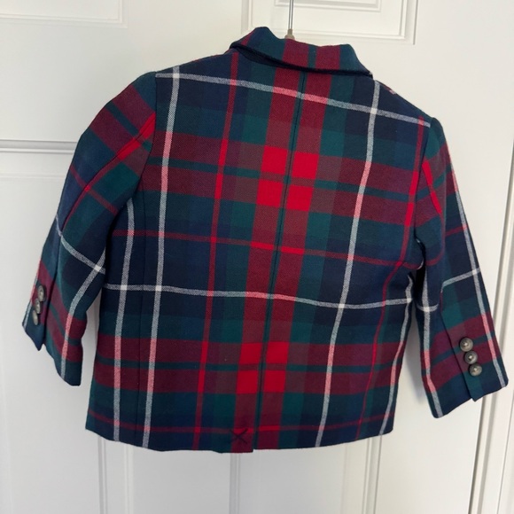 NWT Janie and Jack Red Green Plaid Jacket blazer holiday Christmas 6-12 month - Picture 2 of 4